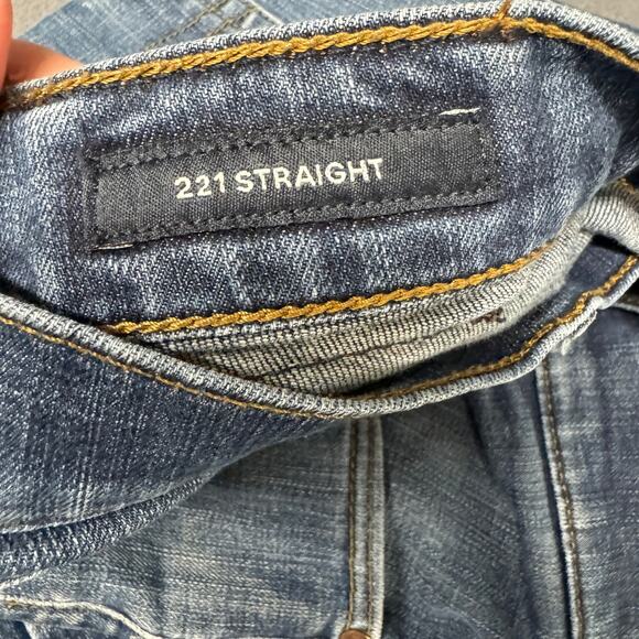 Lucky Brand Jeans Mens 33x30 (34x29 ACTUAL) 221 Straight Blue Denim Faded Wash - Picture 5 of 11